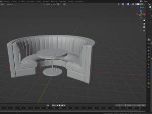 Retro Diner Circular Booth Set Modelo 3D