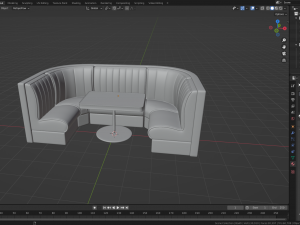 Retro Diner Square Booth Set Modelo 3D