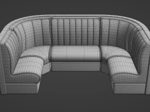 Retro Diner Booth Collection 3D Model