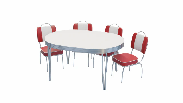 Retro Dinette Set 3D Model .c4d .max .obj .3ds .fbx .stl .blend 
