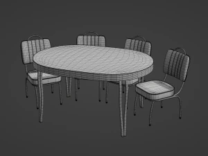 Retro Dinette Set 3D Model