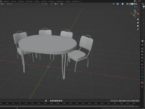 Retro Dinette Set 3D Model