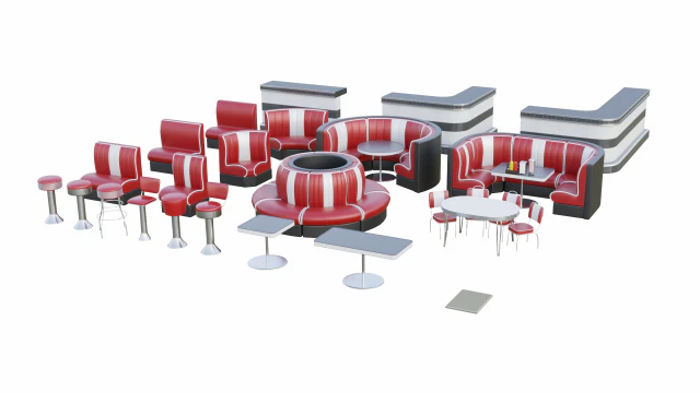 Retro Diner-collectie 3D Model .c4d .max .obj .3ds .fbx .stl .blend 