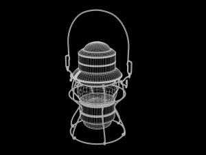 Antique Train Lantern Modello 3D