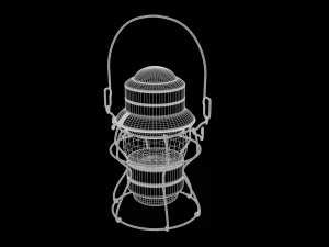 Antique Train Lantern 3D Model
