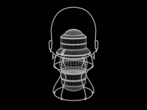 Antique Train Lantern 3D Model