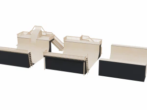 Colecci&oacute;n Skatepark Halfpipe Modelo 3D