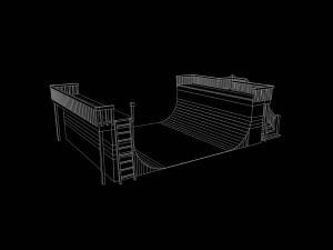 Skatepark Halfpipe Collection 3D Model