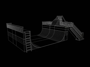 Skatepark Halfpipe Collection 3D Model