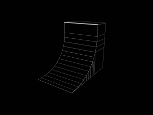 Colecci&oacute;n Skatepark Quarter Pipe Modelo 3D