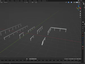 Skatepark Grind Rail Collection 3D Model