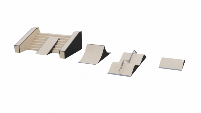 Skatepark Miscellaneous Ramps Collection Model 3D .c4d .max .obj .3ds .fbx .stl .blend 