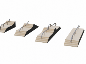 Skatepark Stair Grind Collection 3D Model