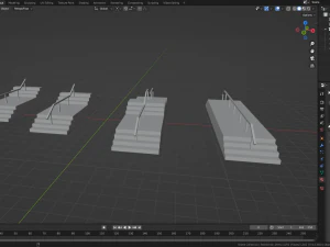 Skatepark Stair Grind Collection 3D Model