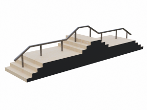 Skatepark Stair Grind Collection 3D Model