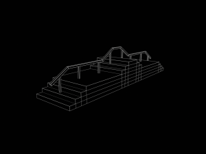 Skatepark Stair Grind Collection 3D Model