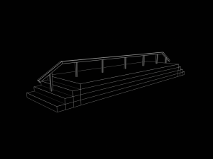 Skatepark Stair Grind Collection 3D Model
