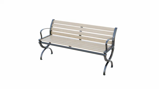 City Park Bench 3D Model .c4d .max .obj .3ds .fbx .stl .blend 