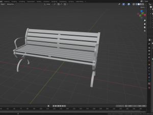 City Park Bench 3D Model