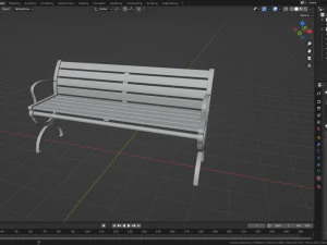 City Park Bench 3D Model