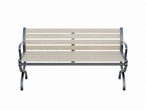 City Park Bench 3D Model