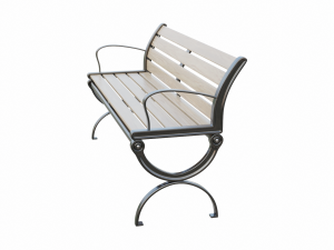 City Park Bench 3D Model