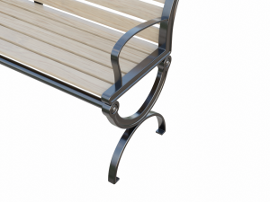City Park Bench 3D Model