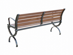 City Park Bench 3D Model