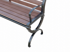 City Park Bench 3D Model