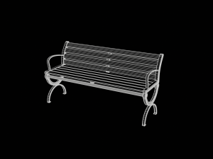 City Park Bench 3D Model