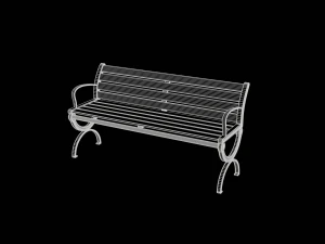 City Park Bench 3D Model
