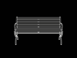 City Park Bench 3D Model