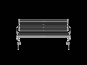 City Park Bench 3D Model