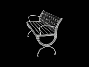 City Park Bench 3D Model