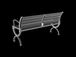 City Park Bench 3D Model