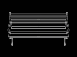 City Park Bench 3D Model