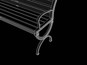 City Park Bench 3D Model