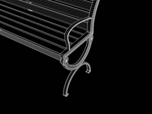 City Park Bench 3D Model