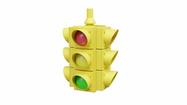 4-Way Traffic Light 3D Модель .c4d .max .obj .3ds .fbx .stl .blend 