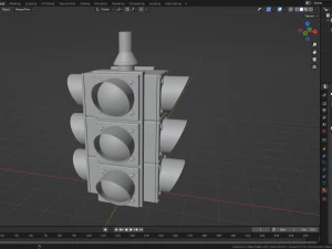 4-Way Traffic Light 3D Model