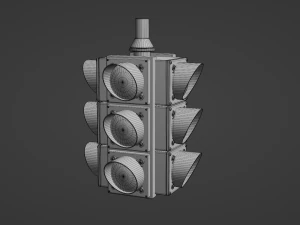 4-Way Traffic Light 3D Model