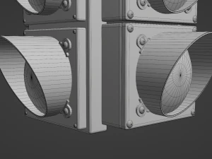 4-Way Traffic Light 3D Model