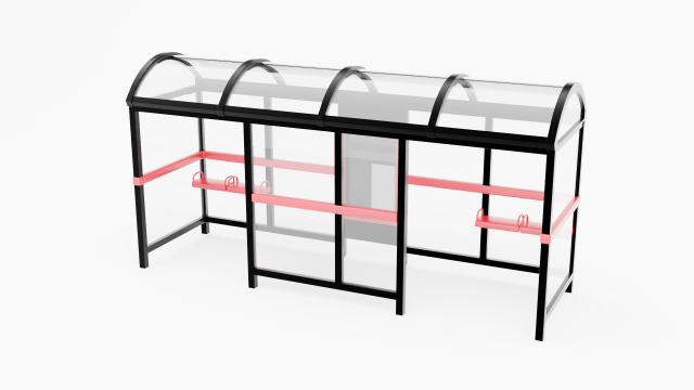 Bus Stop Shelter 2 3D Model .c4d .max .obj .3ds .fbx .stl .blend 