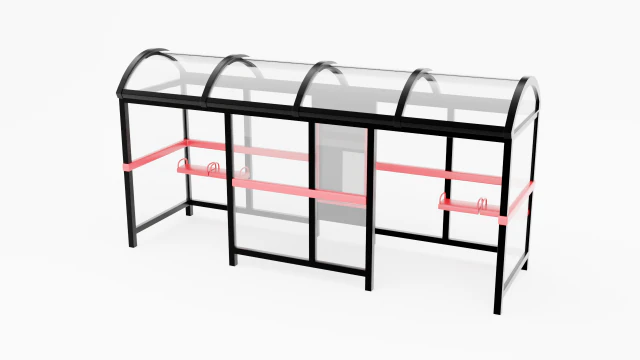 Bus Stop Shelter 2 3D Model .c4d .max .obj .3ds .fbx .stl .blend 
