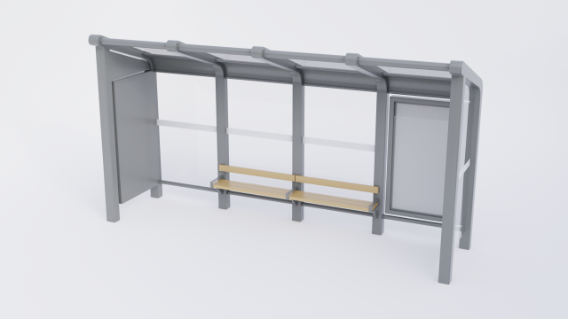 Bus Stop Shelter 3 3D 模型 .c4d .max .obj .3ds .fbx .stl .blend 