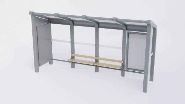 Bus Stop Shelter 3 3D Model .c4d .max .obj .3ds .fbx .stl .blend 