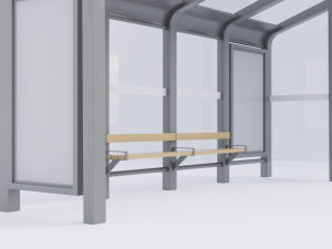 Bus Stop Shelter 3 3D 模型
