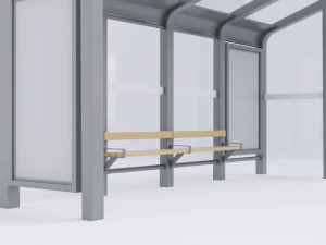 Bus Stop Shelter 3 3D Model
