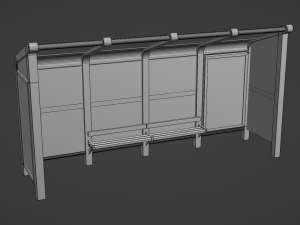 Bus Stop Shelter 3 3D 模型