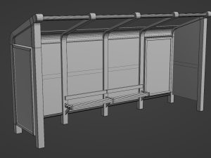 Bus Stop Shelter 3 3D 模型